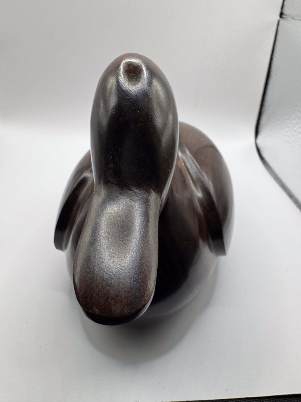 Vintage Hand Carved Ironwood Duck Sculpture Heavy Bird Figurine Decor - Picture 7 of 9